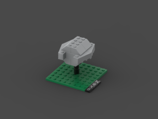 A small ship on an 8x8 plate
